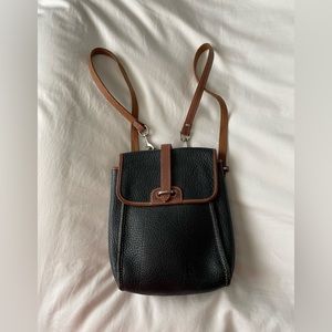 Vintage Dooney & Bourke Navy Blue Pebbled Leather Backpack